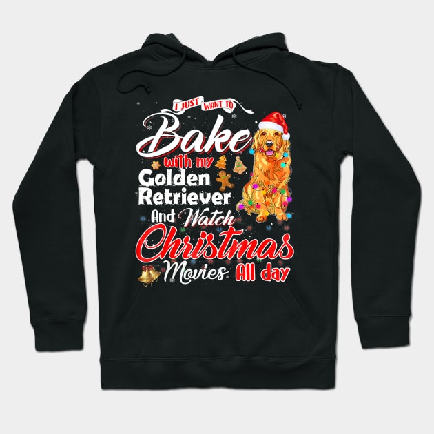 Bake Stuff With Golden Retriever And Watch Christmas Hoodie by eldridgejacqueline